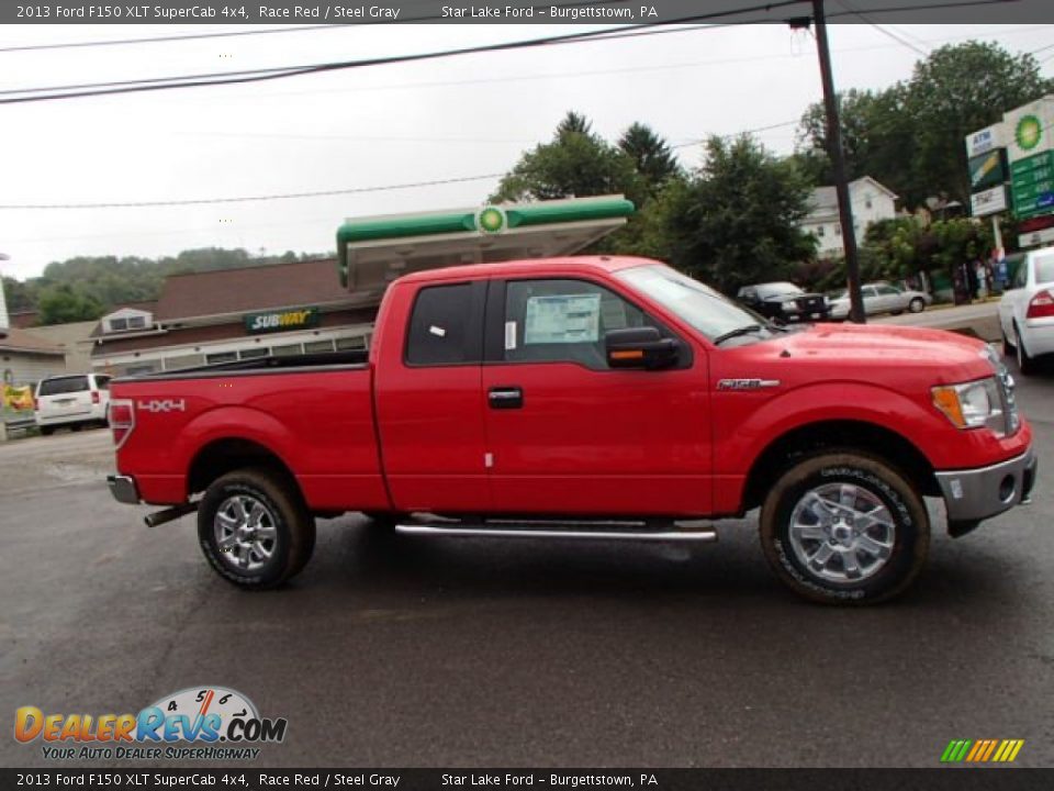 2013 Ford F150 XLT SuperCab 4x4 Race Red / Steel Gray Photo #4
