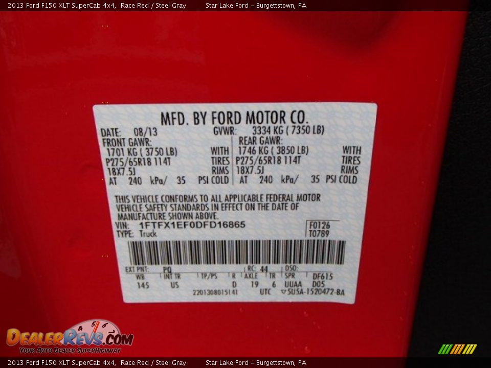 2013 Ford F150 XLT SuperCab 4x4 Race Red / Steel Gray Photo #25