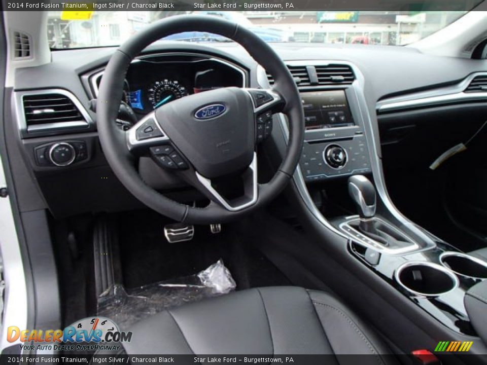 2014 Ford Fusion Titanium Ingot Silver / Charcoal Black Photo #14