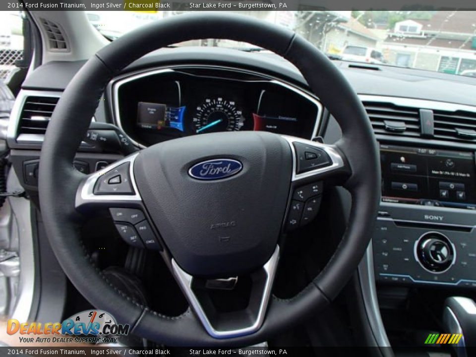 2014 Ford Fusion Titanium Ingot Silver / Charcoal Black Photo #20