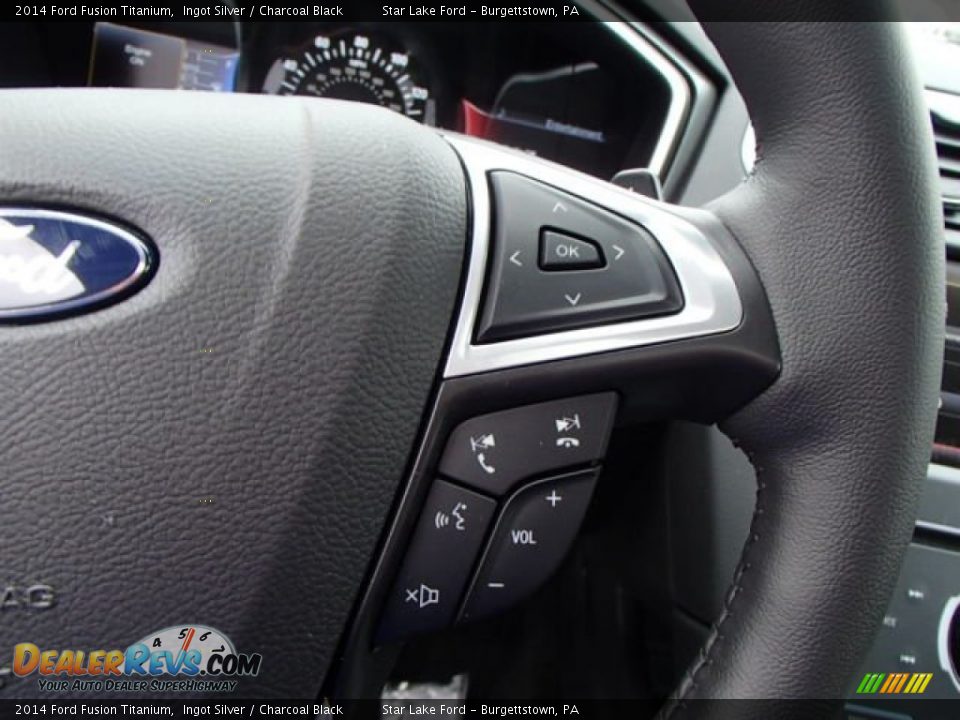 2014 Ford Fusion Titanium Ingot Silver / Charcoal Black Photo #23