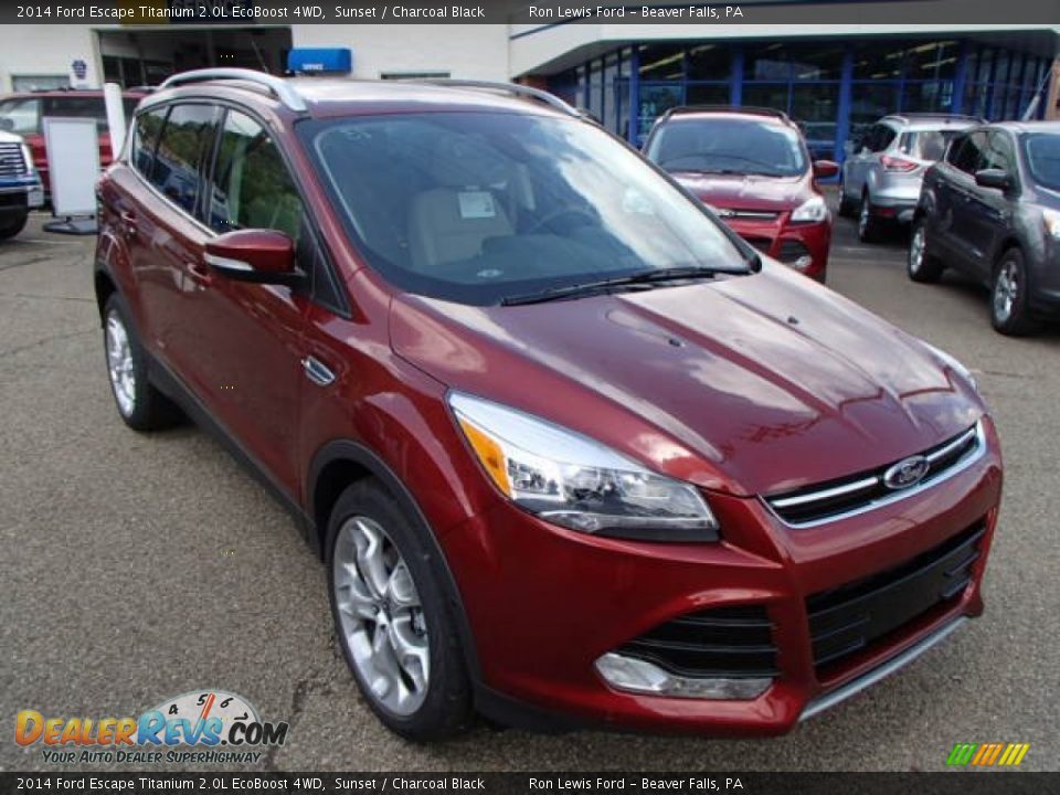 2014 Ford Escape Titanium 2.0L EcoBoost 4WD Sunset / Charcoal Black Photo #2