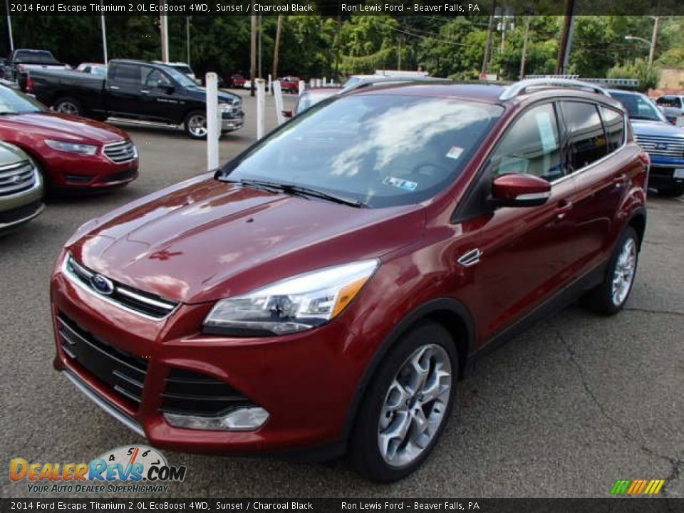 2014 Ford Escape Titanium 2.0L EcoBoost 4WD Sunset / Charcoal Black Photo #4