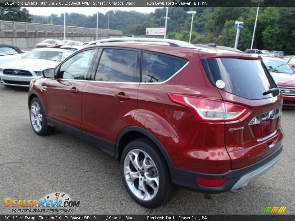 2014 Ford Escape Titanium 2.0L EcoBoost 4WD Sunset / Charcoal Black Photo #6