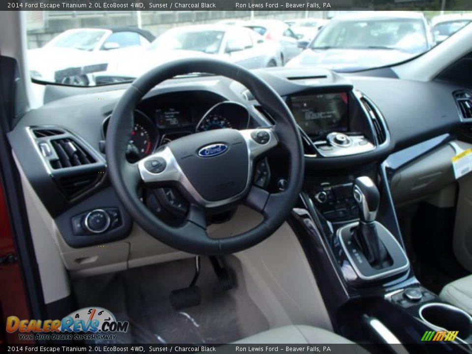 2014 Ford Escape Titanium 2.0L EcoBoost 4WD Sunset / Charcoal Black Photo #12