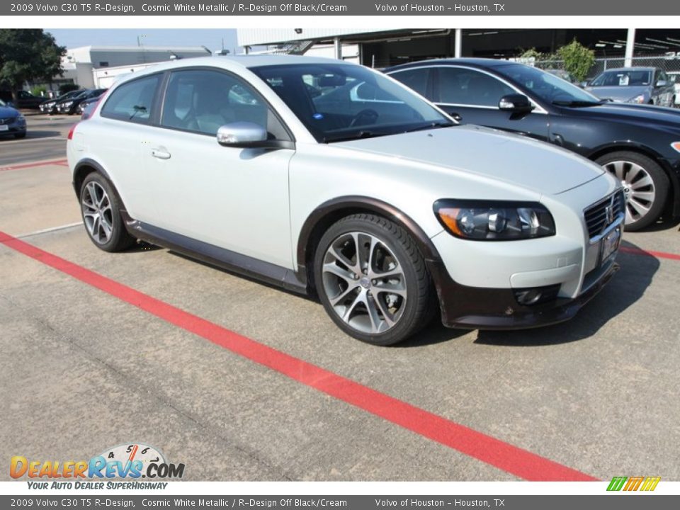 2009 Volvo C30 T5 R-Design Cosmic White Metallic / R-Design Off Black/Cream Photo #1