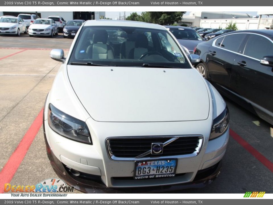 2009 Volvo C30 T5 R-Design Cosmic White Metallic / R-Design Off Black/Cream Photo #2
