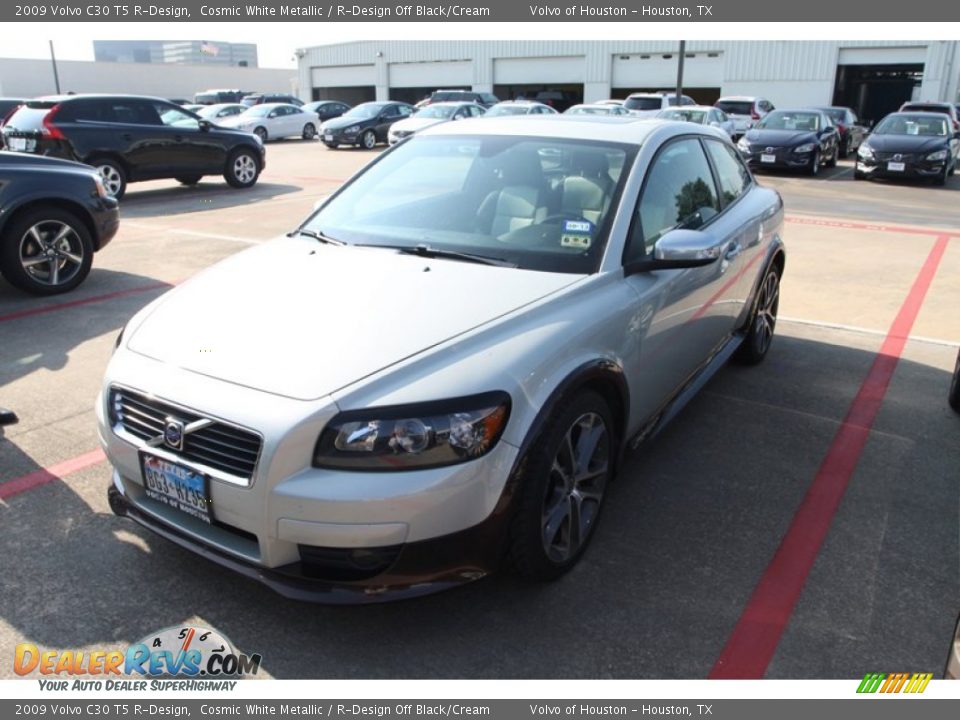 2009 Volvo C30 T5 R-Design Cosmic White Metallic / R-Design Off Black/Cream Photo #3