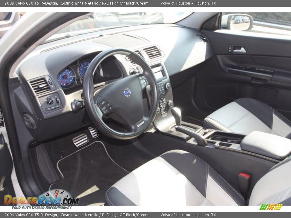 2009 Volvo C30 T5 R-Design Cosmic White Metallic / R-Design Off Black/Cream Photo #12