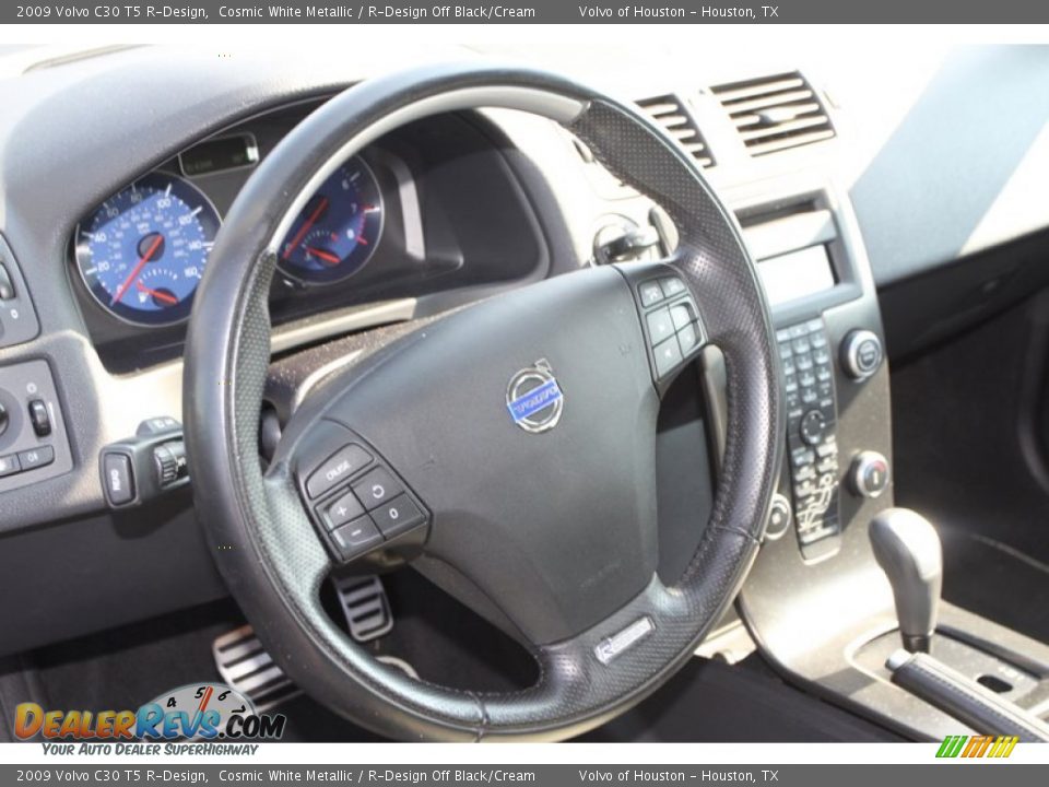 2009 Volvo C30 T5 R-Design Cosmic White Metallic / R-Design Off Black/Cream Photo #14