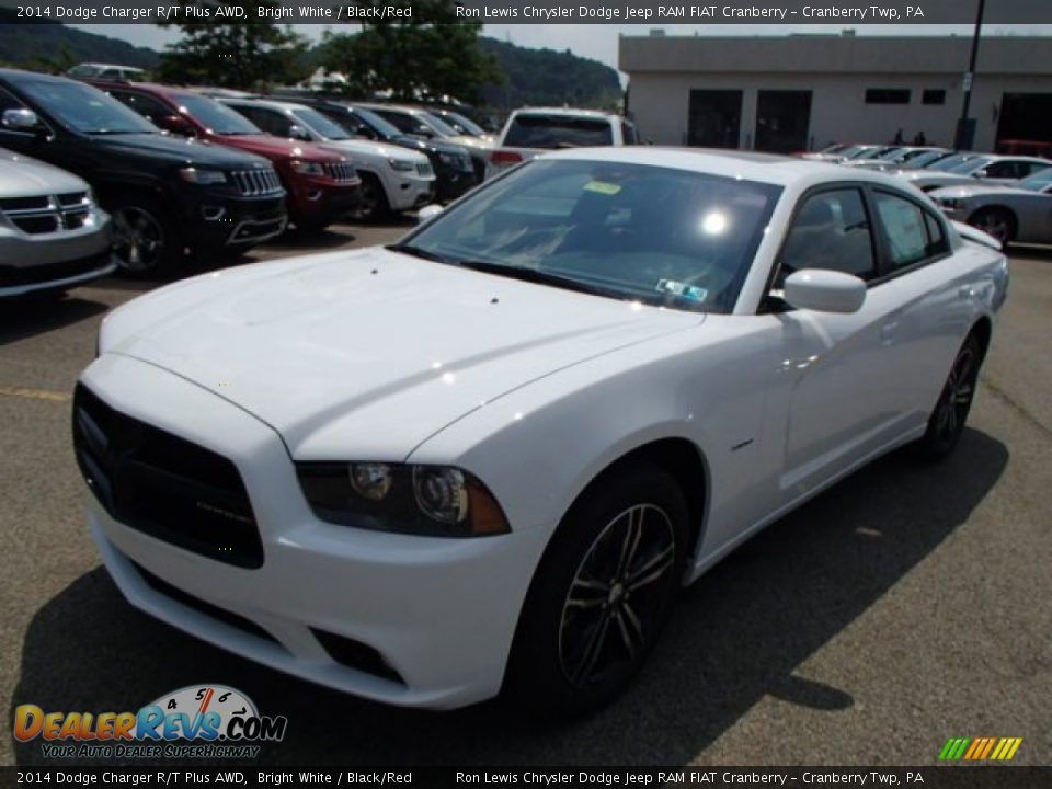 2014 Dodge Charger R/T Plus AWD Bright White / Black/Red Photo #2