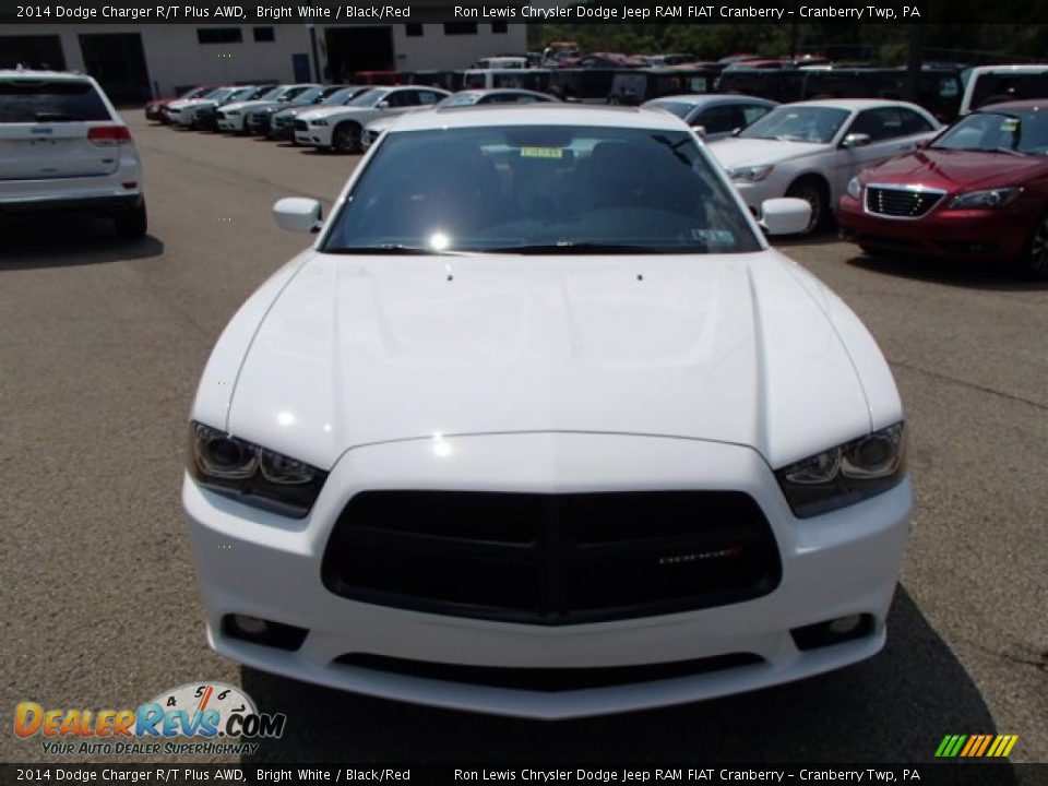 2014 Dodge Charger R/T Plus AWD Bright White / Black/Red Photo #3