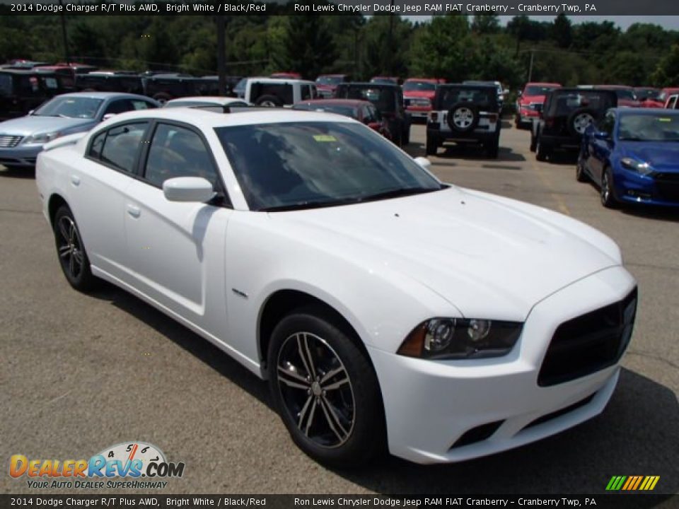 2014 Dodge Charger R/T Plus AWD Bright White / Black/Red Photo #4