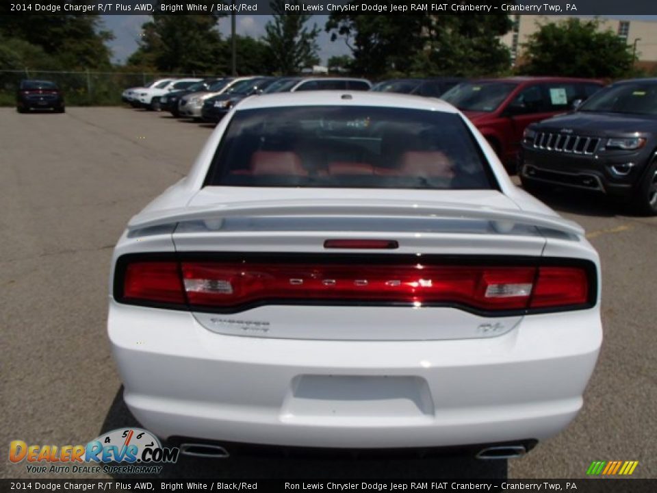 2014 Dodge Charger R/T Plus AWD Bright White / Black/Red Photo #7