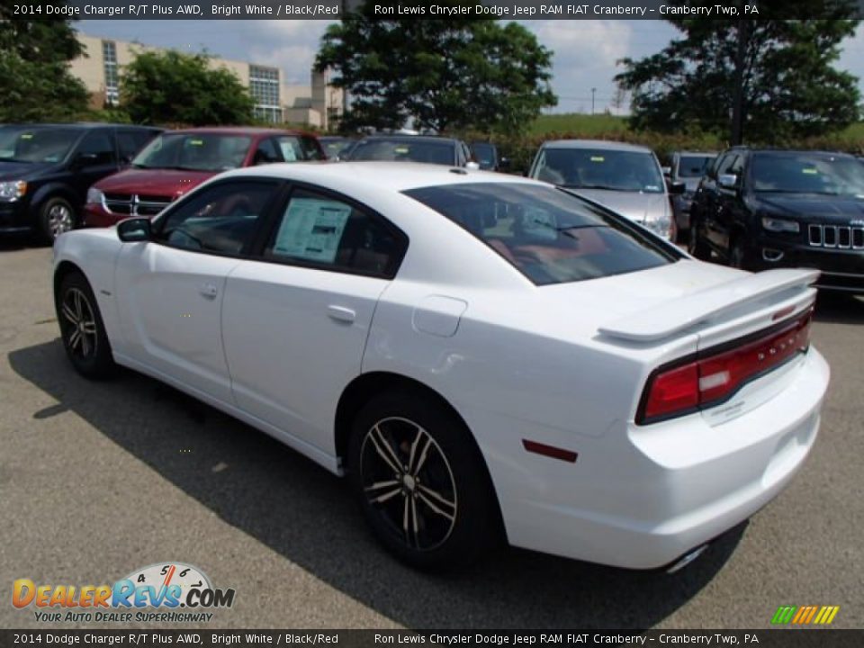 2014 Dodge Charger R/T Plus AWD Bright White / Black/Red Photo #8