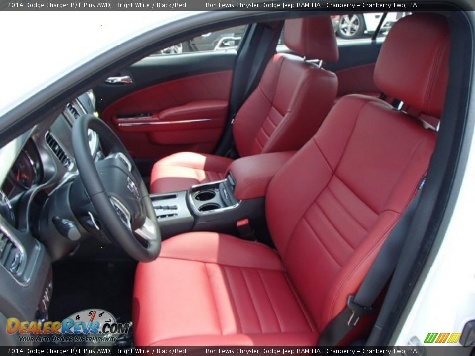 2014 Dodge Charger R/T Plus AWD Bright White / Black/Red Photo #10