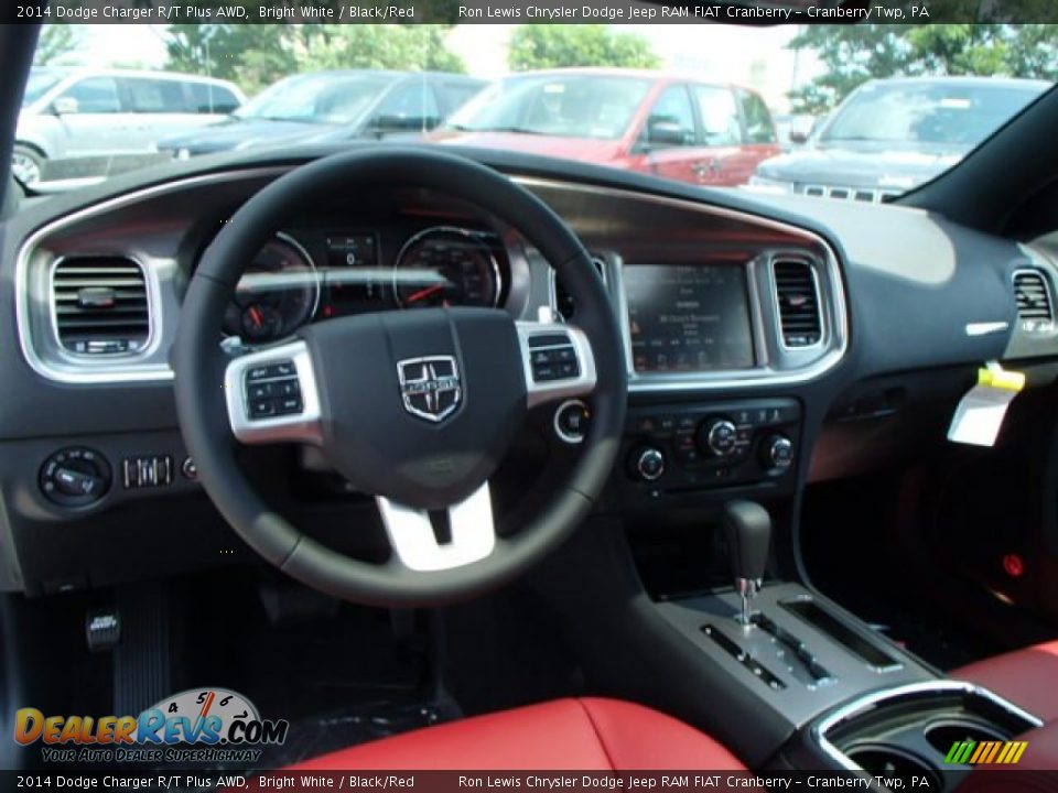 2014 Dodge Charger R/T Plus AWD Bright White / Black/Red Photo #12