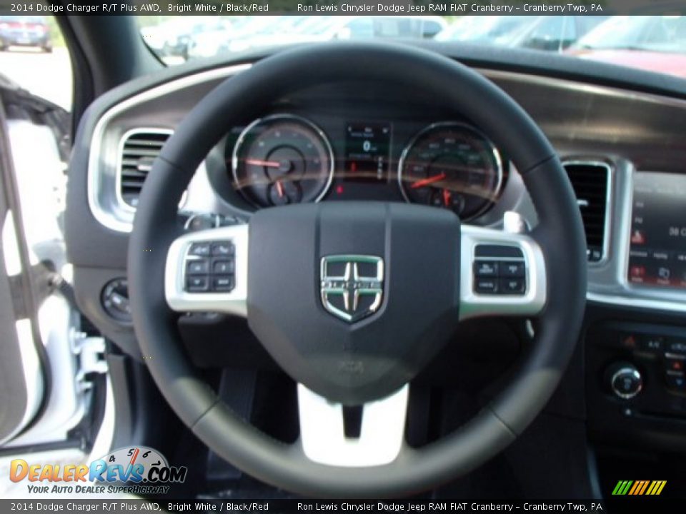 2014 Dodge Charger R/T Plus AWD Bright White / Black/Red Photo #18