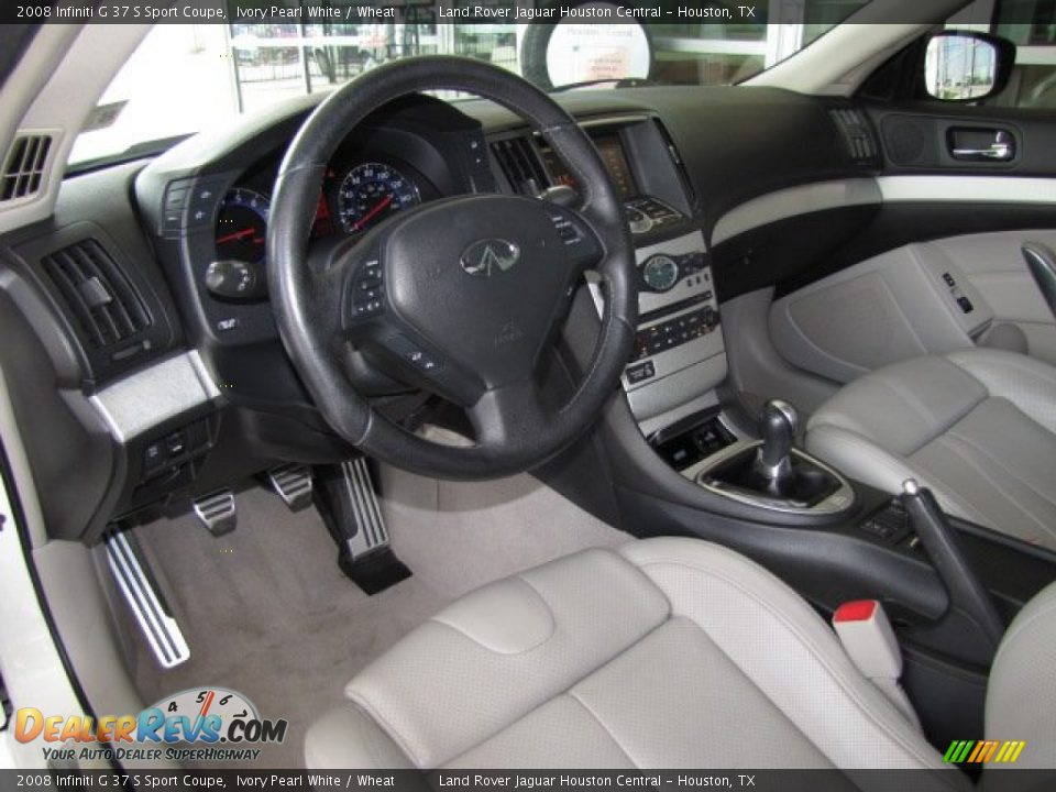 2008 Infiniti G 37 S Sport Coupe Ivory Pearl White / Wheat Photo #12