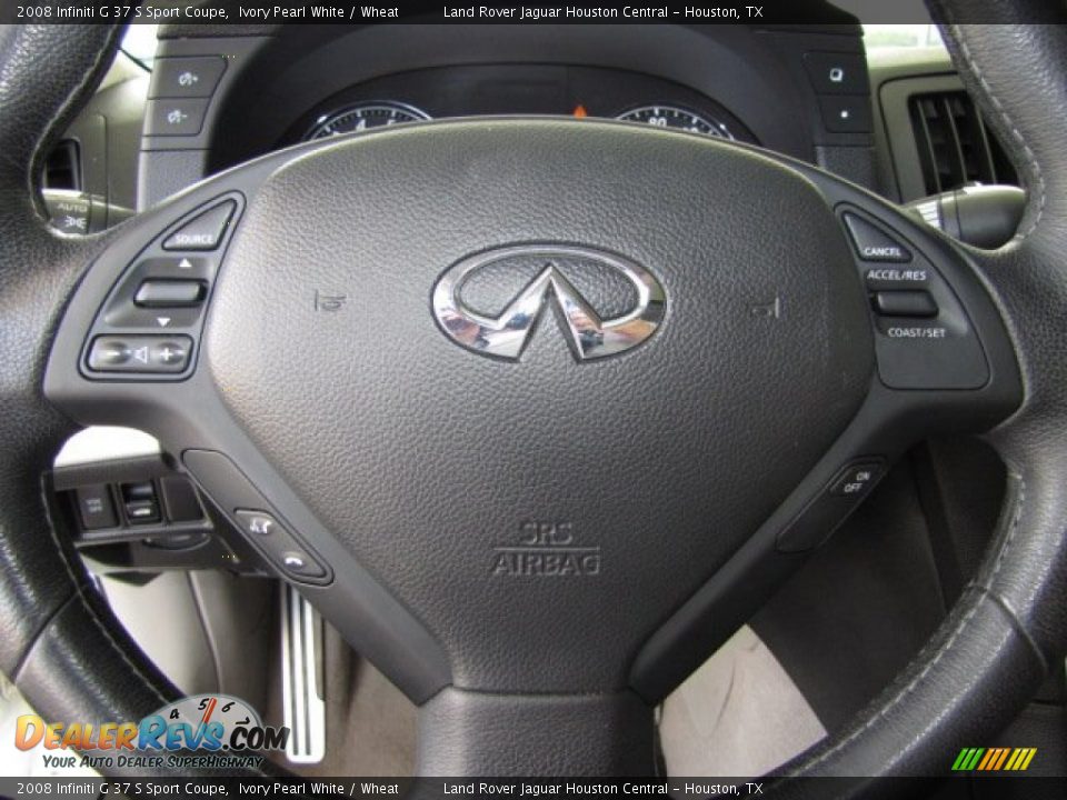2008 Infiniti G 37 S Sport Coupe Ivory Pearl White / Wheat Photo #13