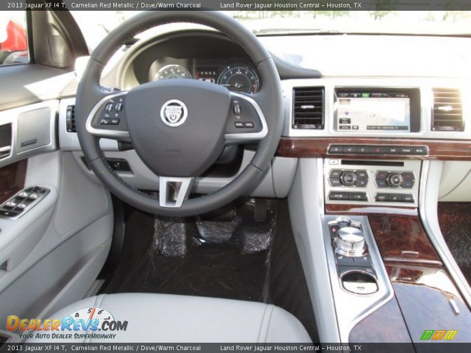 2013 Jaguar XF I4 T Carnelian Red Metallic / Dove/Warm Charcoal Photo #12