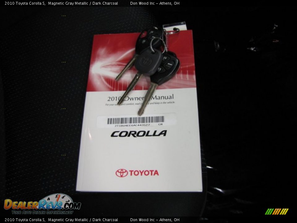 2010 Toyota Corolla S Magnetic Gray Metallic / Dark Charcoal Photo #27