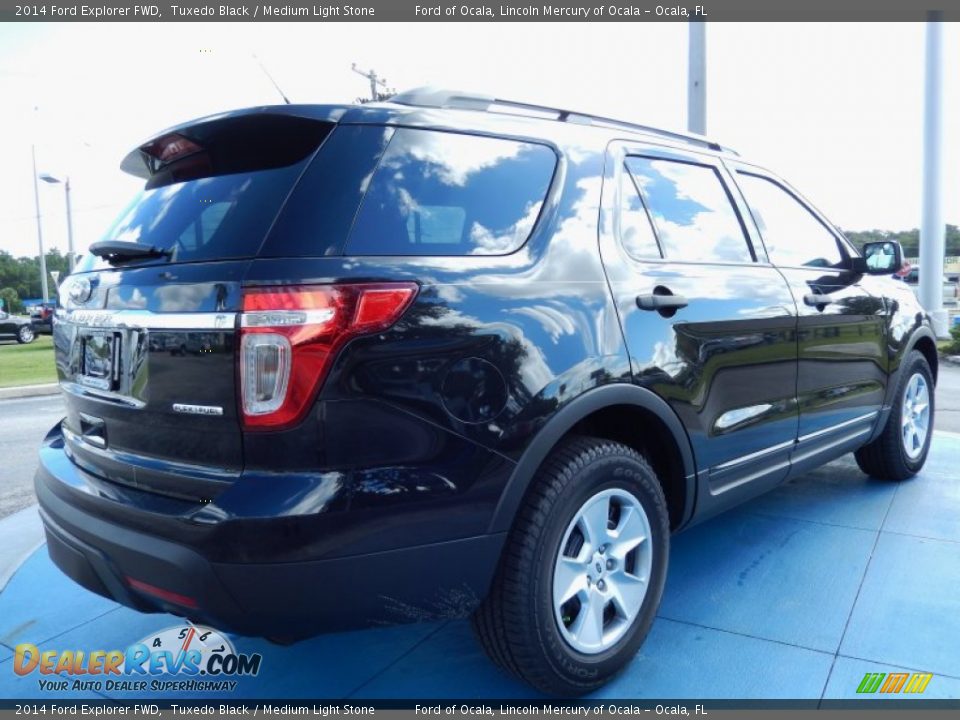 2014 Ford Explorer FWD Tuxedo Black / Medium Light Stone Photo #3