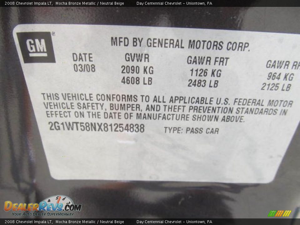 2008 Chevrolet Impala LT Mocha Bronze Metallic / Neutral Beige Photo #19