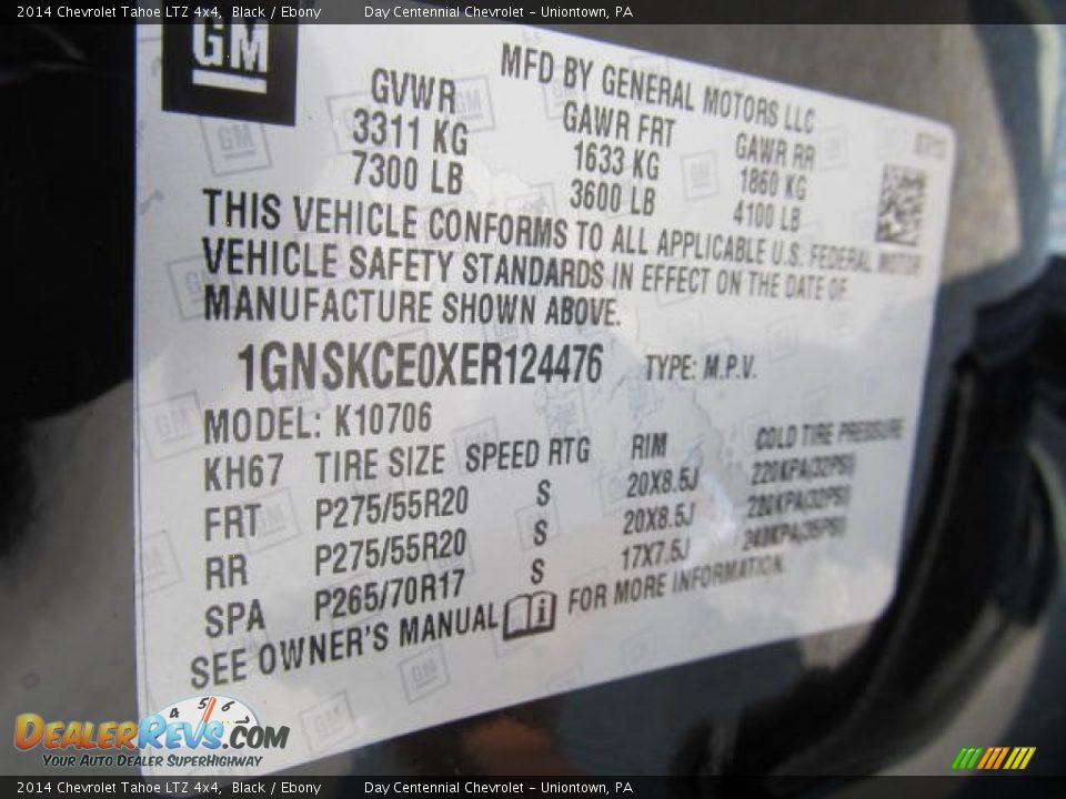 2014 Chevrolet Tahoe LTZ 4x4 Black / Ebony Photo #19