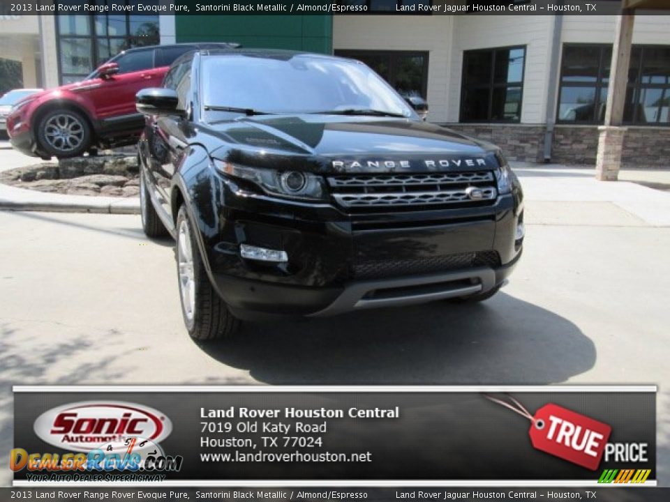 2013 Land Rover Range Rover Evoque Pure Santorini Black Metallic / Almond/Espresso Photo #1