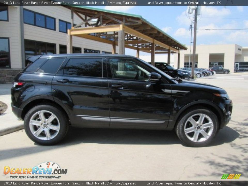 2013 Land Rover Range Rover Evoque Pure Santorini Black Metallic / Almond/Espresso Photo #12