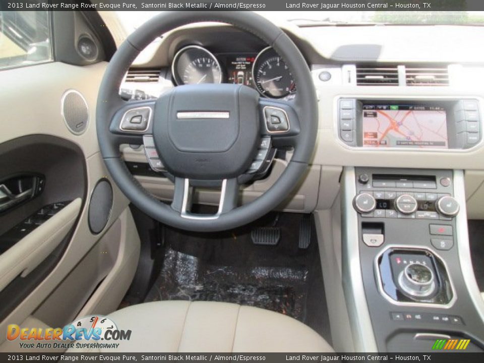 2013 Land Rover Range Rover Evoque Pure Santorini Black Metallic / Almond/Espresso Photo #13