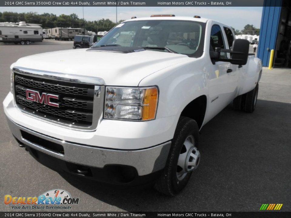 2014 GMC Sierra 3500HD Crew Cab 4x4 Dually Summit White / Dark Titanium Photo #3