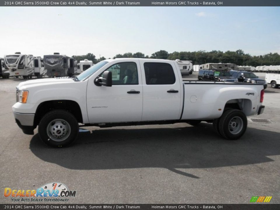 2014 GMC Sierra 3500HD Crew Cab 4x4 Dually Summit White / Dark Titanium Photo #4