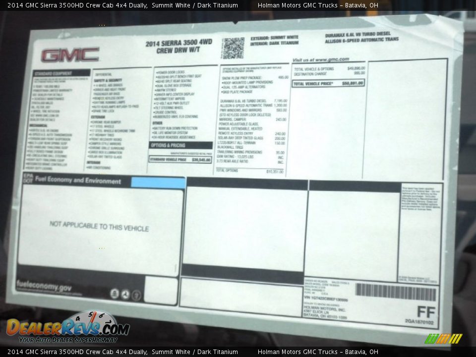 2014 GMC Sierra 3500HD Crew Cab 4x4 Dually Summit White / Dark Titanium Photo #21