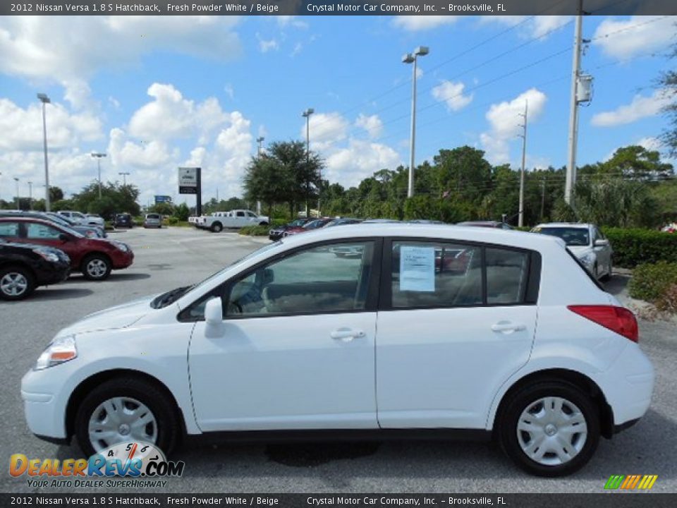2012 Nissan Versa 1.8 S Hatchback Fresh Powder White / Beige Photo #2