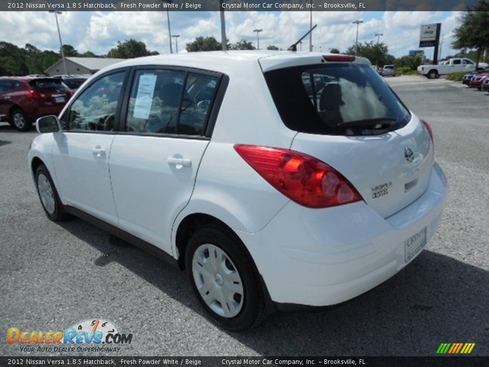 2012 Nissan Versa 1.8 S Hatchback Fresh Powder White / Beige Photo #3