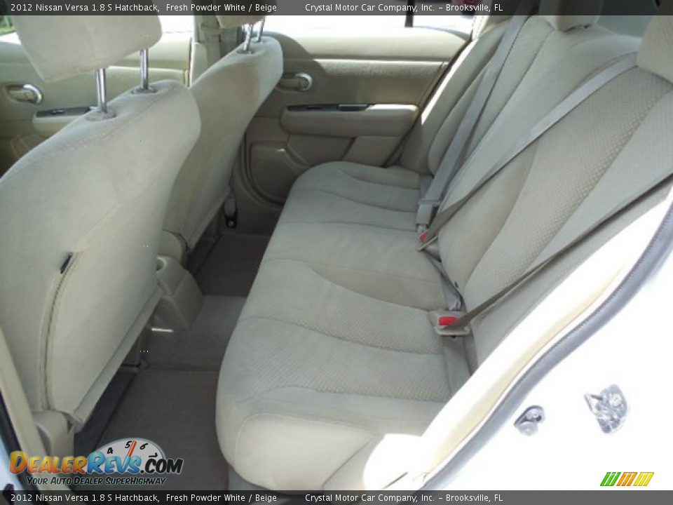 2012 Nissan Versa 1.8 S Hatchback Fresh Powder White / Beige Photo #5