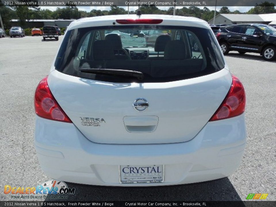 2012 Nissan Versa 1.8 S Hatchback Fresh Powder White / Beige Photo #8