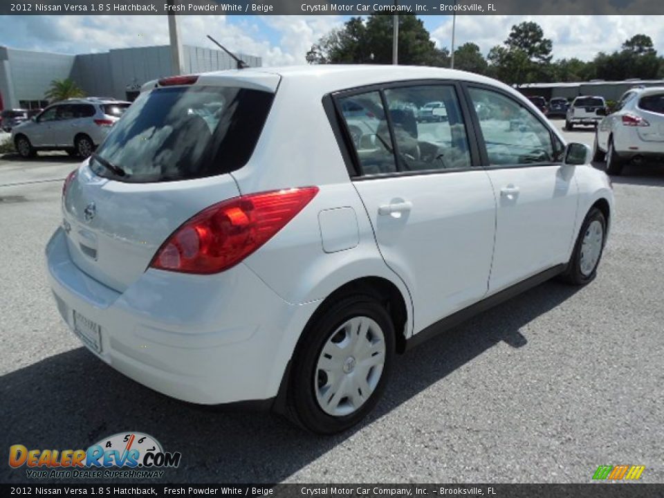 2012 Nissan Versa 1.8 S Hatchback Fresh Powder White / Beige Photo #9