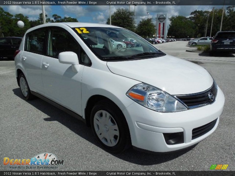 2012 Nissan Versa 1.8 S Hatchback Fresh Powder White / Beige Photo #11