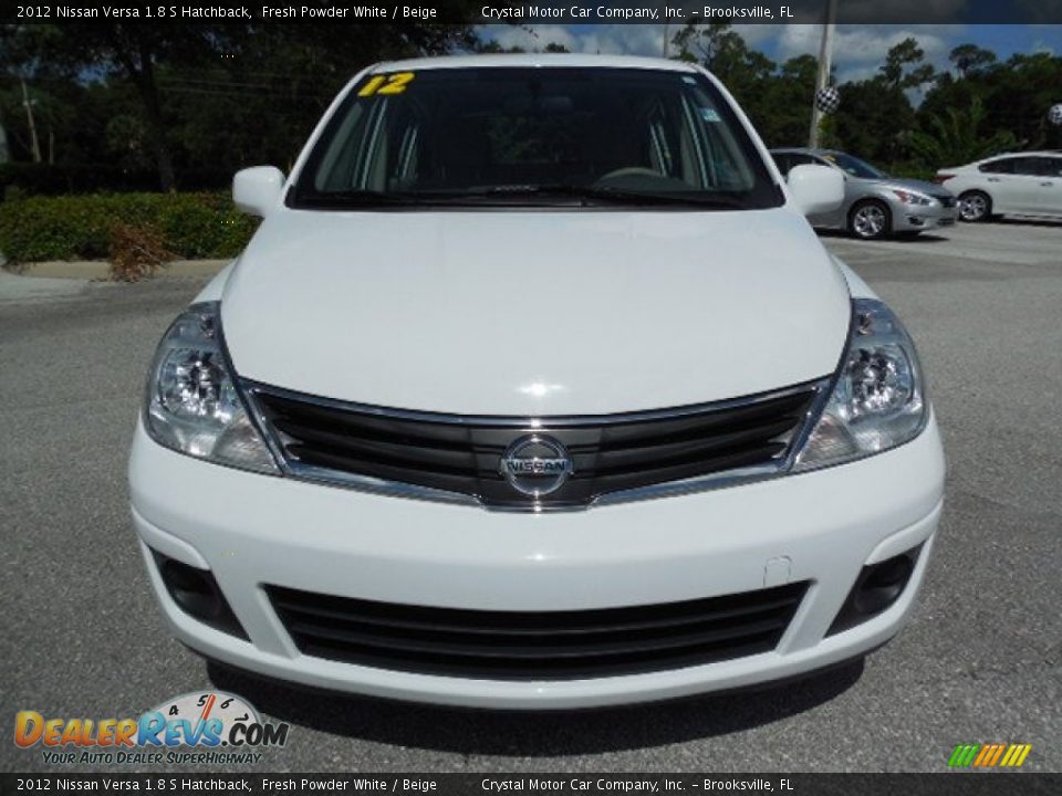 2012 Nissan Versa 1.8 S Hatchback Fresh Powder White / Beige Photo #14