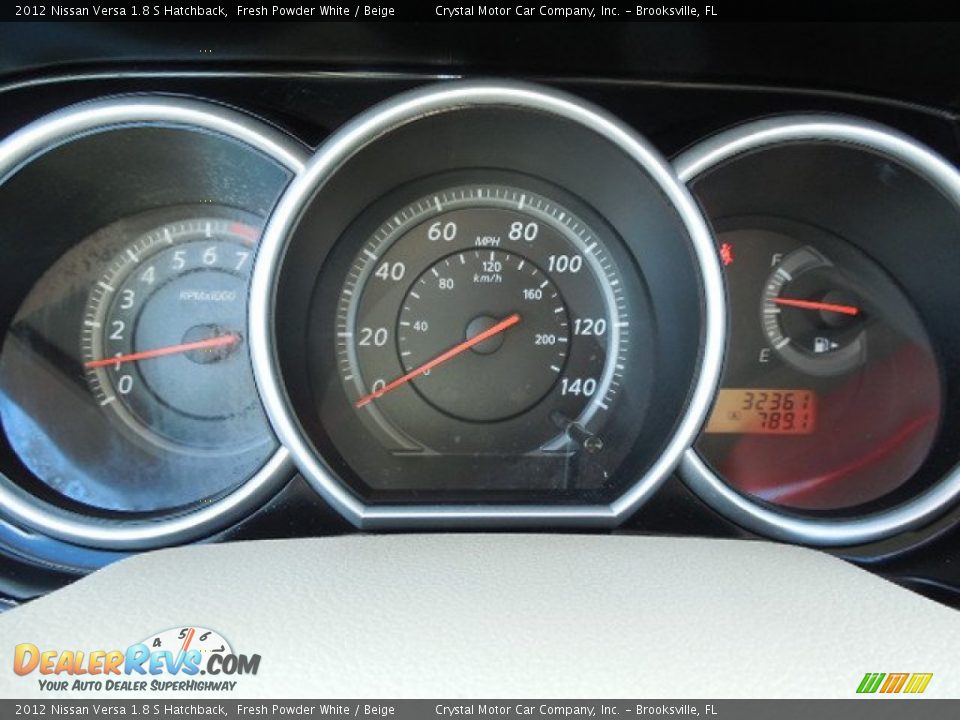 2012 Nissan Versa 1.8 S Hatchback Fresh Powder White / Beige Photo #19