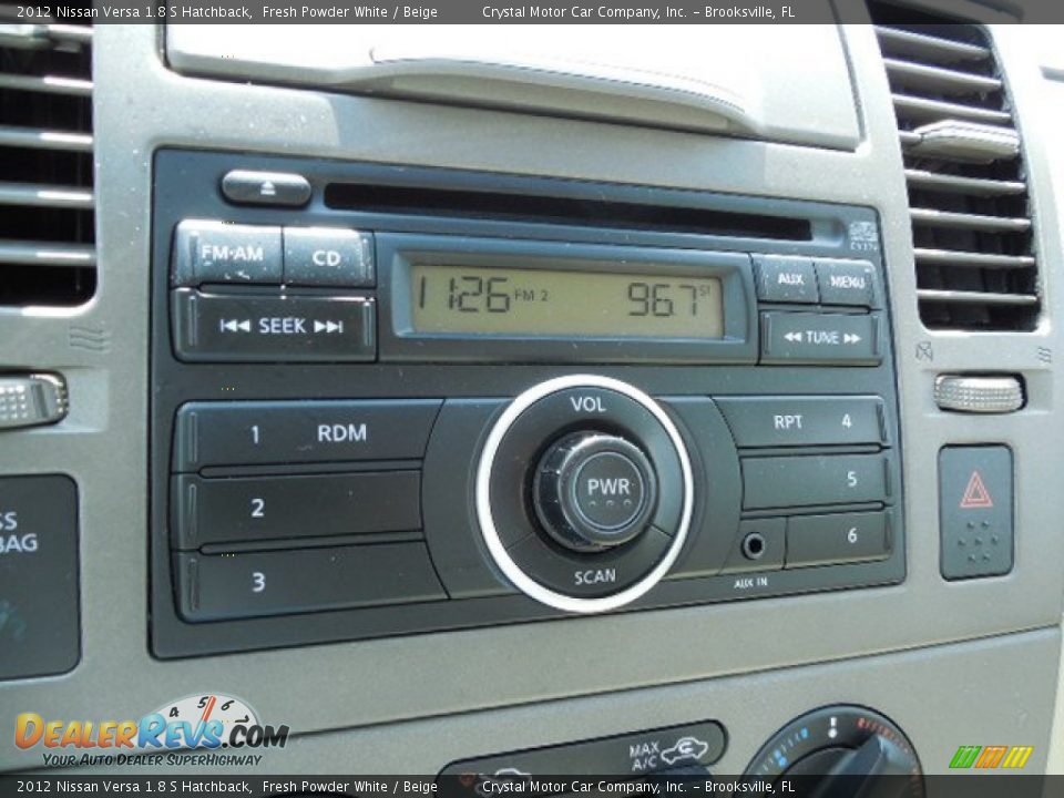2012 Nissan Versa 1.8 S Hatchback Fresh Powder White / Beige Photo #20