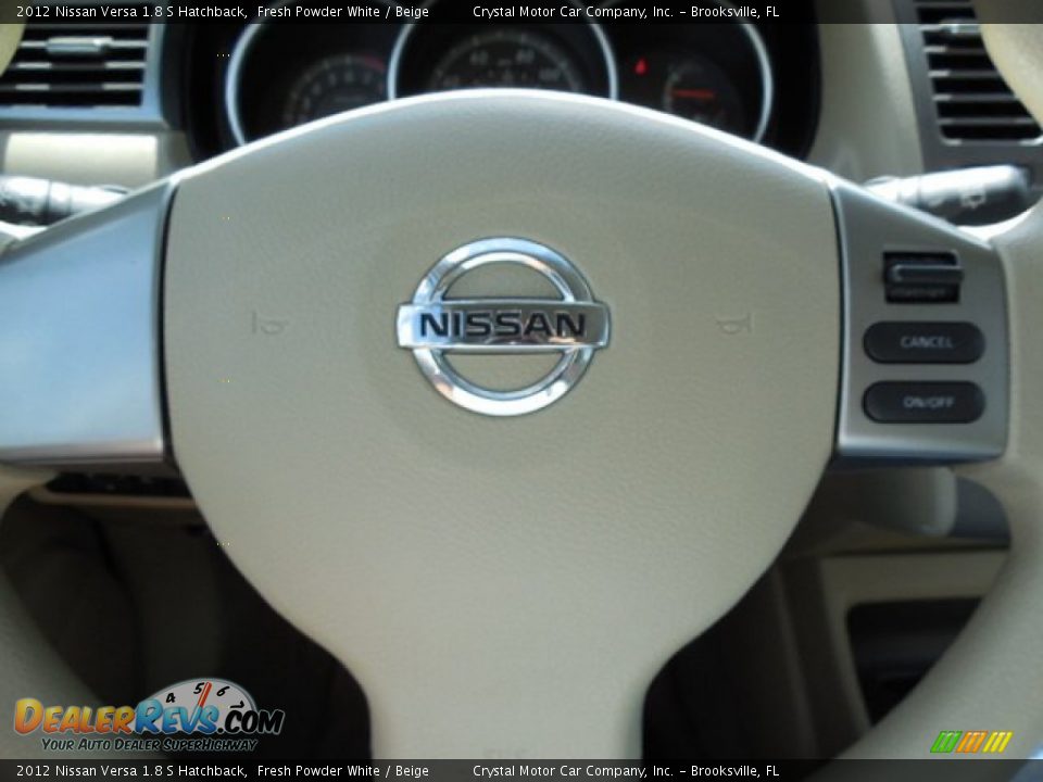 2012 Nissan Versa 1.8 S Hatchback Fresh Powder White / Beige Photo #22