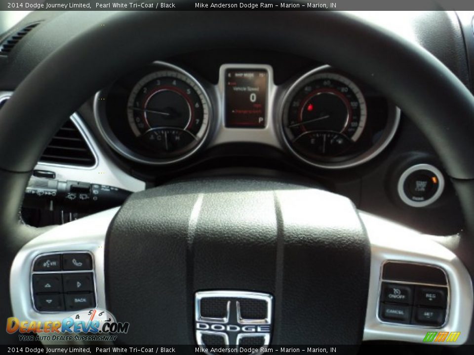 2014 Dodge Journey Limited Pearl White Tri-Coat / Black Photo #8