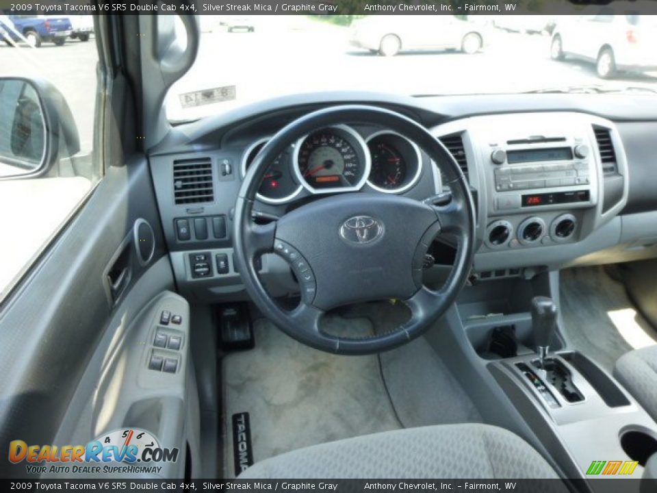 2009 Toyota Tacoma V6 SR5 Double Cab 4x4 Silver Streak Mica / Graphite Gray Photo #14