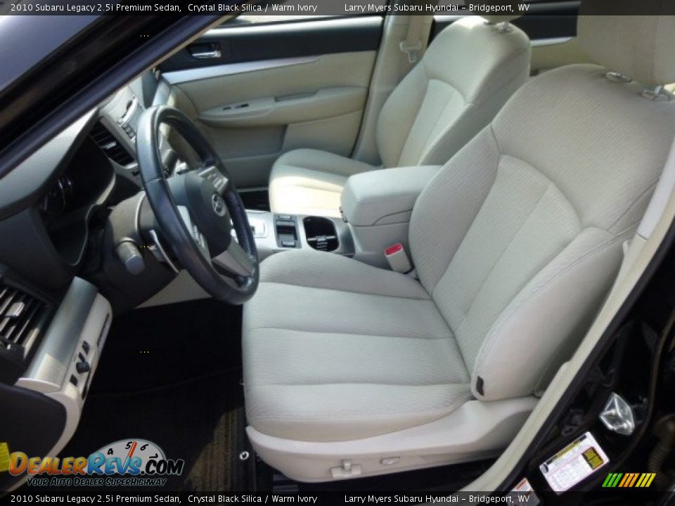 2010 Subaru Legacy 2.5i Premium Sedan Crystal Black Silica / Warm Ivory Photo #15