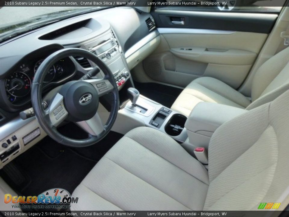 2010 Subaru Legacy 2.5i Premium Sedan Crystal Black Silica / Warm Ivory Photo #16