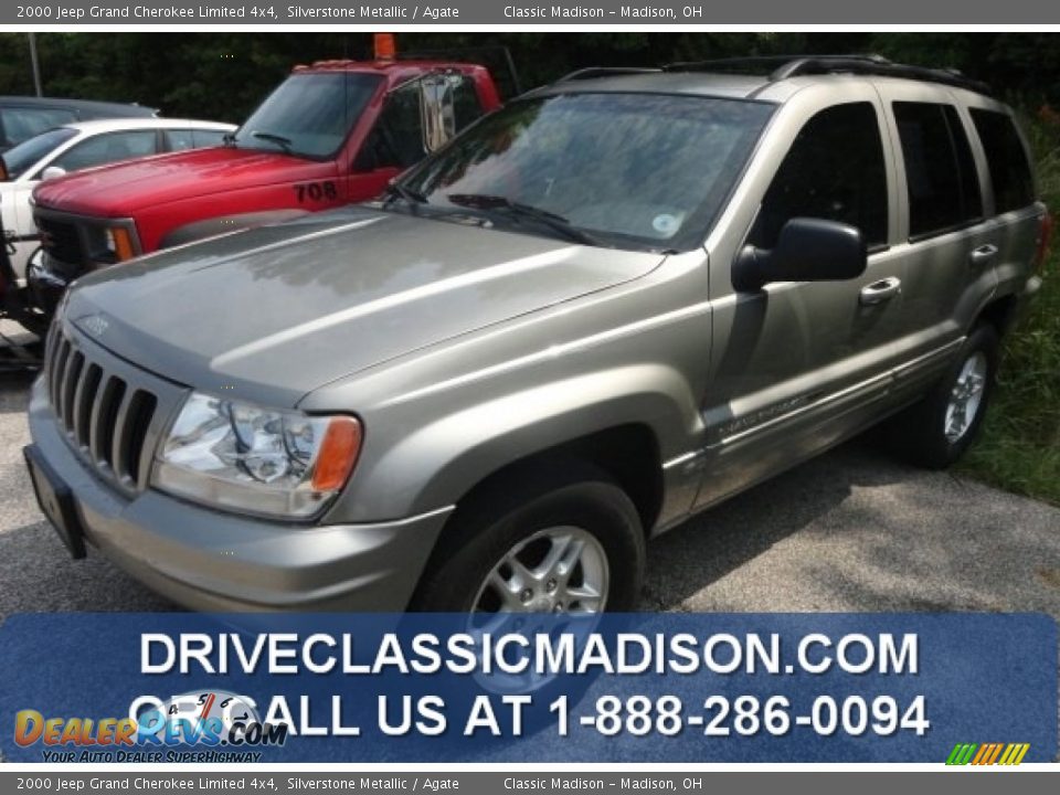 2000 Jeep Grand Cherokee Limited 4x4 Silverstone Metallic / Agate Photo #1